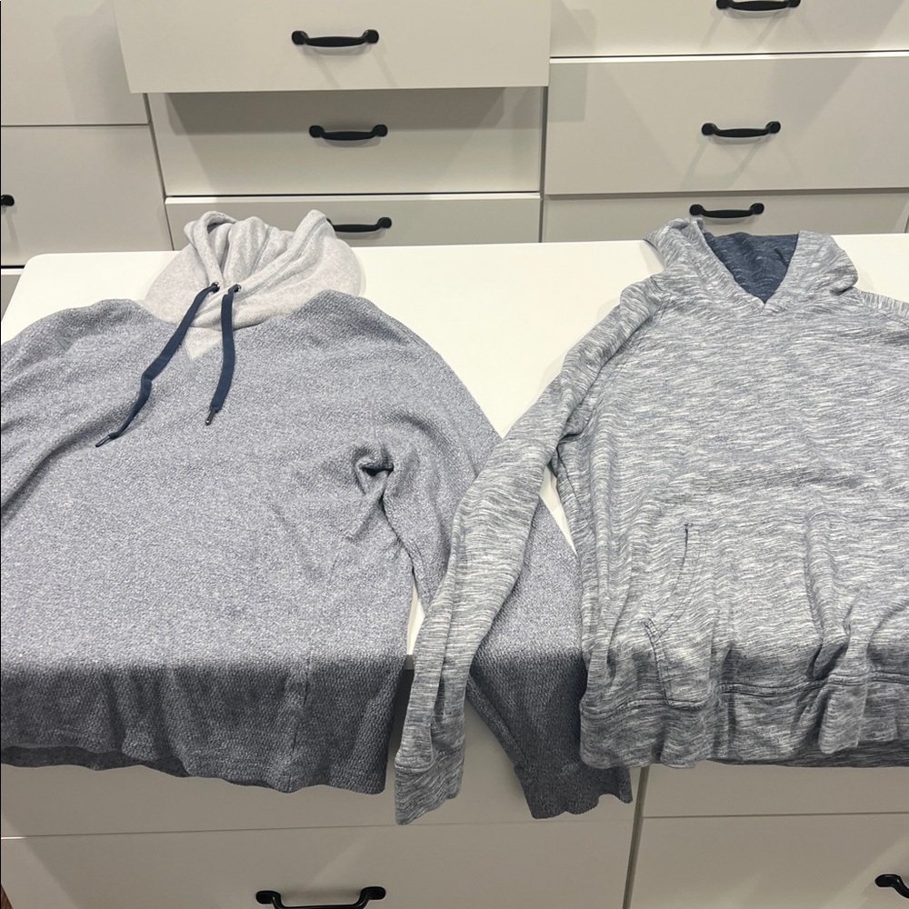 Mens Medium Banana Republic Blue and Gray Hoodie Set